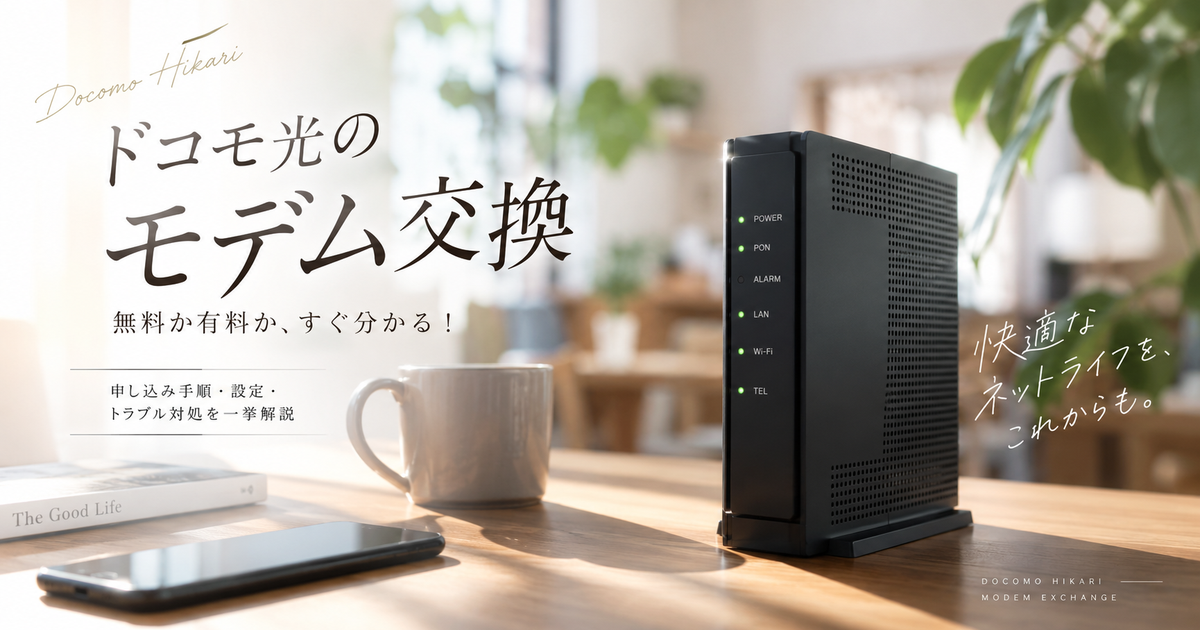 ドコモ光のモデム交換｜無料か有料かすぐ分かる！申し込み手順・設定・トラブル対処を一挙解説