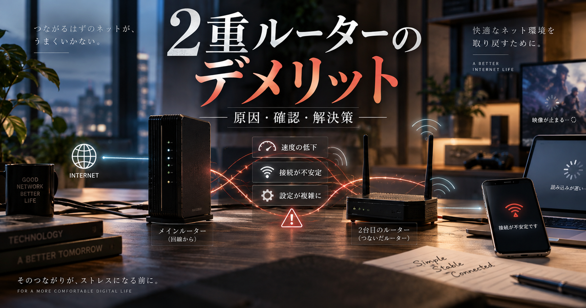 2重ルーターによるデメリットとは？ネットワークの問題を解消する方法を紹介