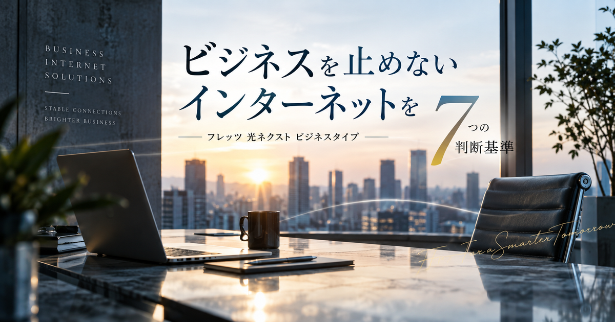 フレッツ 光ネクスト ビジネスタイプを選ぶ判断基準7つ｜法人回線の費用感と代替候補まで整理！