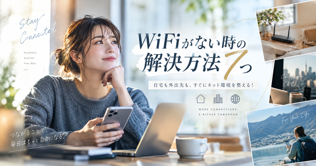 WiFiがない時の解決方法7つ｜自宅も外出先もネット環境をすぐ整える！