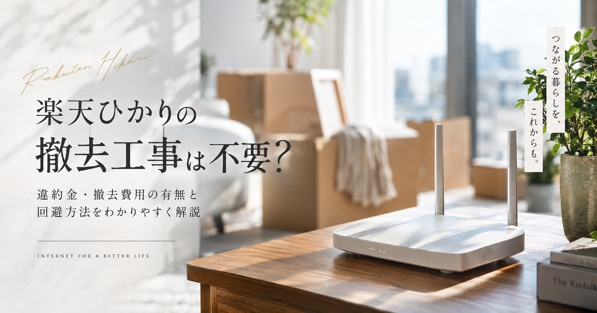 楽天ひかりの撤去工事は不要か｜違約金や撤去費用の有無と回避方法をわかりやすく解説