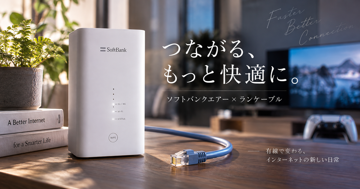 ソフトバンクエアーのランケーブル｜有線接続で劇的に速度改善！設定手順・最適なケーブル選びとトラブル対処ガイド