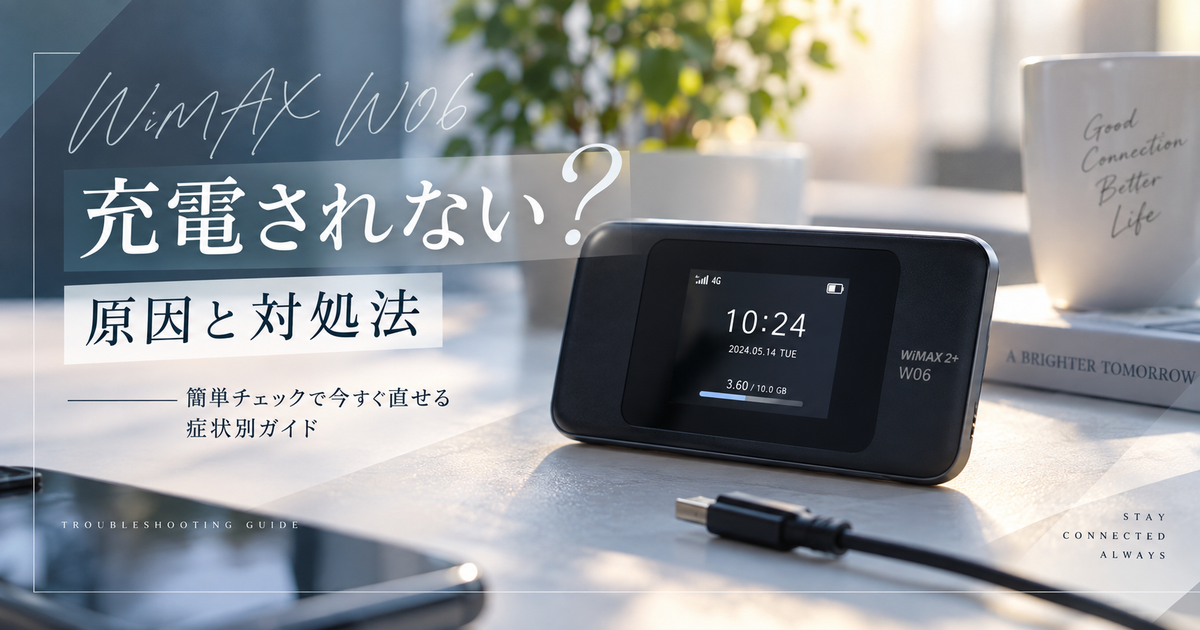 WiMAXの充電がされないW06の原因と対処法｜簡単チェックで今すぐ直せる症状別ガイド